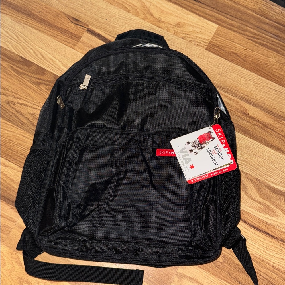 Skip Hop Jet Black  via  diaper Backpack NWT - Picture 3 of 13
